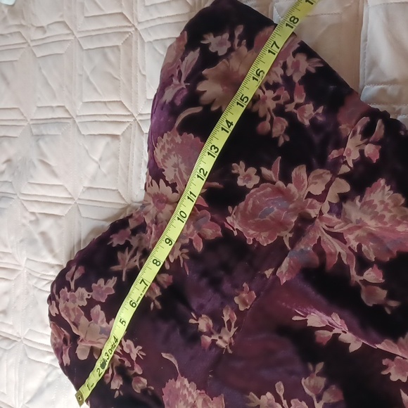 Lulu's Red Wine Floral Burnout Velvet Stapless Maxi Dress - Picture 5 of 12